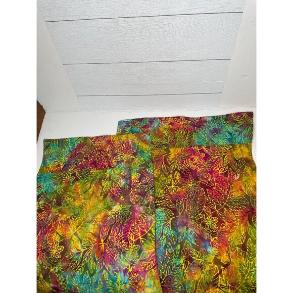 Handmade Tulip Floral Quilted Wall Hangings Place Mats Purple Teal Batik Fabric - Picture 9 of 11